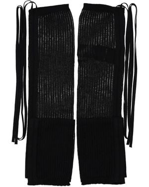 Ann Demeulemeester Ribbed Leg Warmers - Black