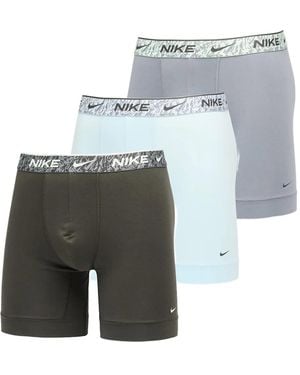 Nike Dri-Fit Logo-Print Boxer Briefs (Pack Of Three) - Grey