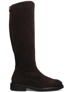 Anna F. Rear-Zip Knee-High Boots - Black