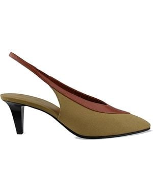 Loro Piana Rebecca Canvas Leather Court Shoes - Brown