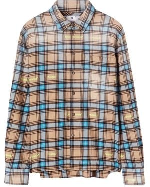 Off-White c/o Virgil Abloh Off Embroidered Flannel Shirt - Multicolour