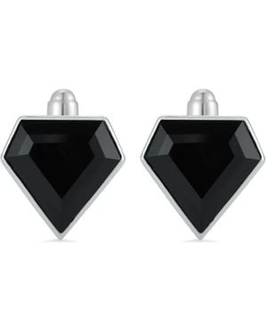 Mateo Sterling Pentagon Onyx Cufflinks - Black