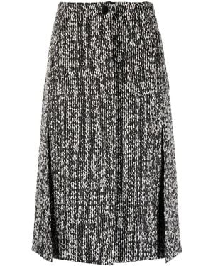 Lanvin Textured-Finish Mid-Rise Skirt - Grey
