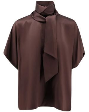 Brunello Cucinelli Bluse Mit Schaldetail - Braun