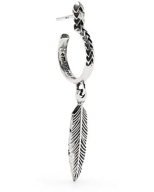 Emanuele Bicocchi Feather Hoop Earring - White