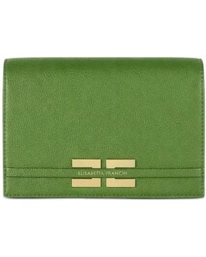 Elisabetta Franchi Bolso De Hombro Con Placa Del Logo - Verde