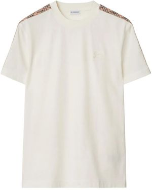 Burberry Check T-Shirt - White