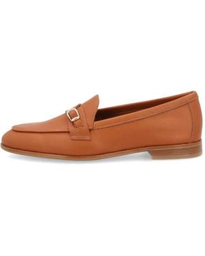 Frau Mocassins En Cuir À Boucle - White