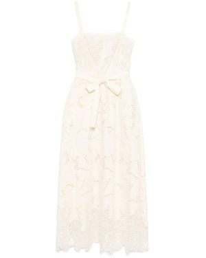 Elie Saab Embroidered Long Dress - White