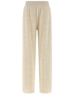 Fabiana Filippi Wide-Leg Knitted Trousers - Natural