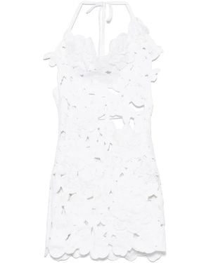 Blumarine Open-Work Mini Dress - White
