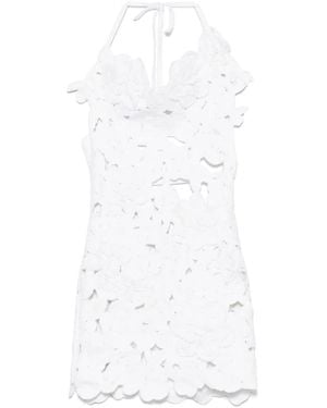 Blumarine Open-Work Mini Dress - White