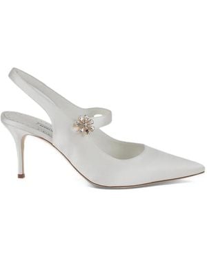 Manolo Blahnik Slingback-Pumps Mit Kristallen - Weiß