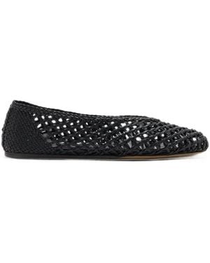 Le Monde Beryl Regency Woven Leather Ballet Flats - Black