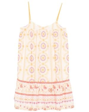 Twinset Robe Courte À Fleurs Brodées - Pink