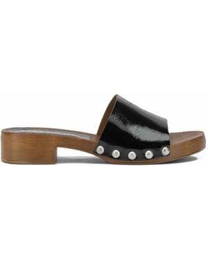 COPENHAGEN Studded Leather Heeled Sandals - White