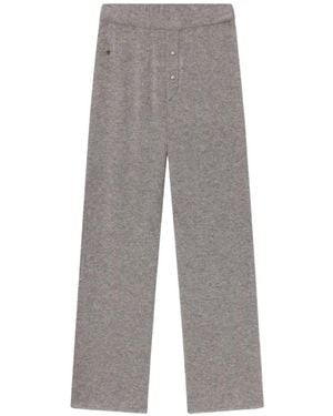 ÉTERNE Button-Detail Track Trousers - Grey
