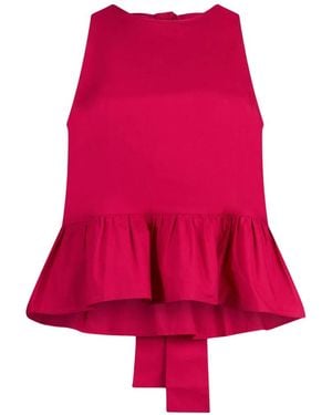Liu Jo Poplin Top With Bow - Red