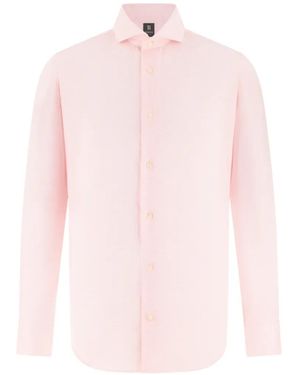BOGGI Naples-Collar Slim-Fit Shirt - Pink