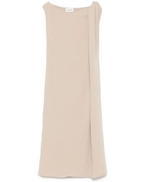 P.A.R.O.S.H. Twist-Detailing Midi Dress - Natural