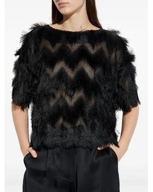 Munthe Rossi Fringed Blouse - Black