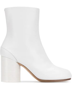 Maison Margiela Tabi Leather Ankle Boots - White