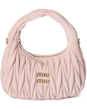 Miu Miu Handtasche aus Matelassé-Leder - Pink