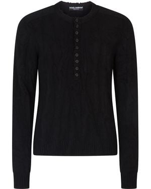 Dolce & Gabbana ケーブルニットセーター - ブラック