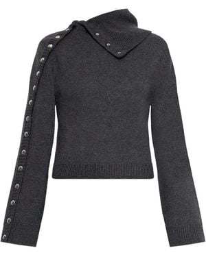 IRO Pullover Mit Geknöpftem Stehkragen - Schwarz