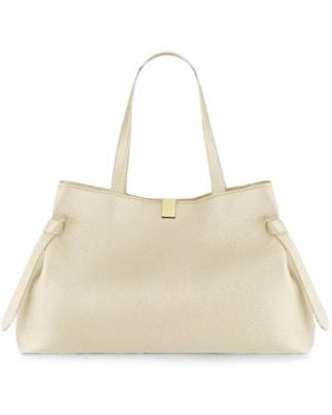 Yuzefi Gyoza Pebble-Grained Bovine Leather Tote Bag - Natural