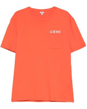 Loewe T-Shirt À Poche Poitrine - Orange