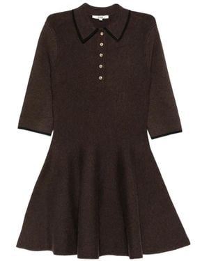 Maje Button-Up Collared Mini Dress - Black