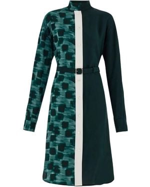 Ferragamo Gürtel-Hemdkleid - Grün