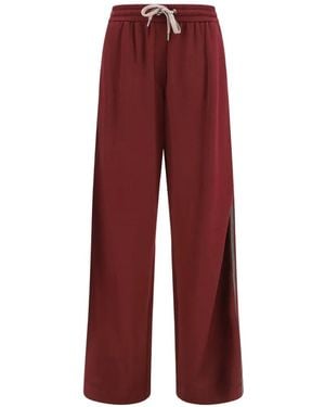 Brunello Cucinelli Cotton-Blend Track Pants - Red