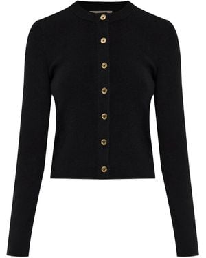 MICHAEL Michael Kors Ribbed-Button Cardigan - Black