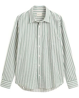GANT Striped Cotton Shirt - Blue