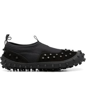 Sunnei Stud-Embellished Leather Sneakers - Black