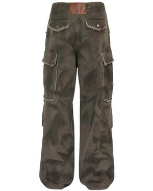 ELEH Frayed Cargo Trousers - Grey