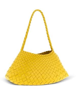 Dragon Diffusion Rosanna Hand-Woven Leather Shoulder Bag - Yellow