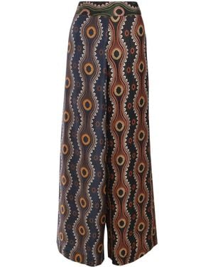 Biyan Fume Silk Trousers - Brown