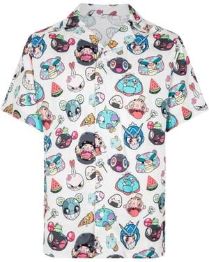 KARAFURU Button-Up Short-Sleeve Shirt - White