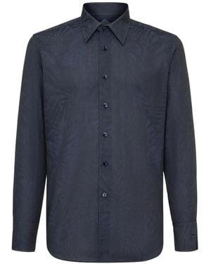 Billionaire Jacquard Palm Tree Shirt - Blue