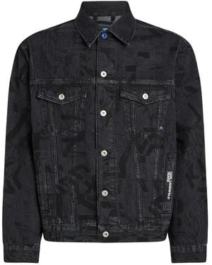 Karl Lagerfeld Jeansjacke Mit Logo-Print - Schwarz
