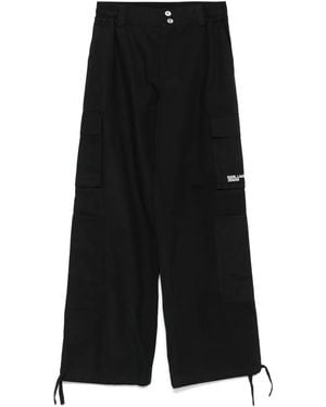 KARL LAGERFELD Cargo-Pocket Straigh-Leg Trousers - Black