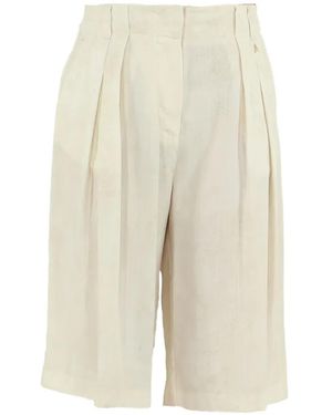 Twinset Short À Design Plissé - White