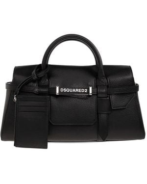DSquared² Logo-Lettering Tote Bag - Black
