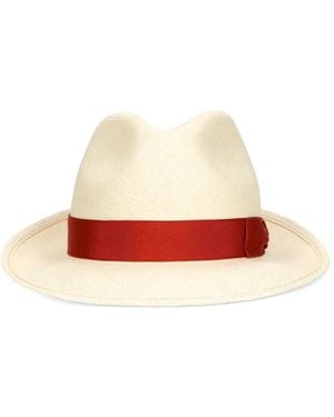 Borsalino Cappello Panama Quito Con Nastro - Bianco