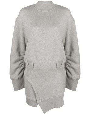 The Attico Ivory Cotton Mini Dress - Gray