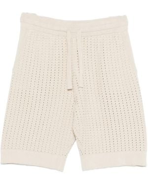 Paolo Pecora Open-knit drawstring shorts - Blanco
