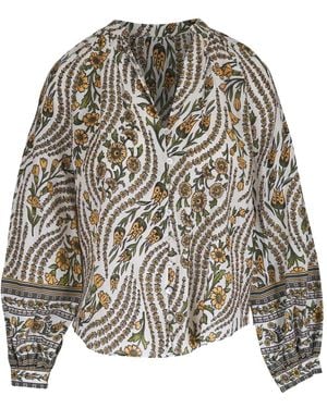 Veronica Beard Ailani Floral-Print Blouse - Grey